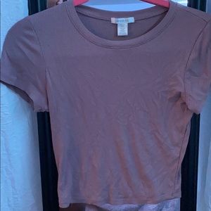 light purple cropped tee